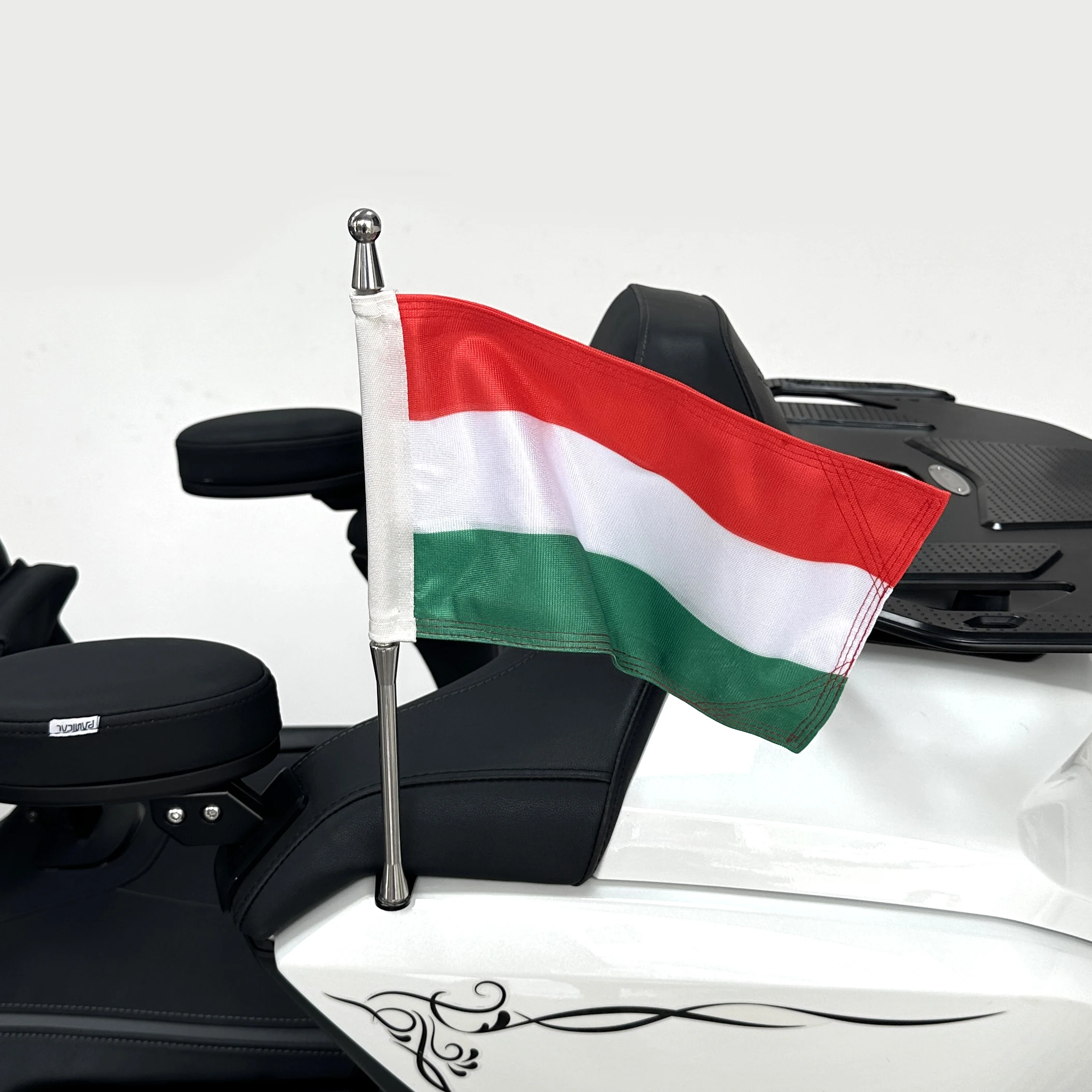 

Panical Hungary Passenger Rear Trunk Flag Set Flagpole Kit For Honda Gold Wing Tour GL1800 2018-2024