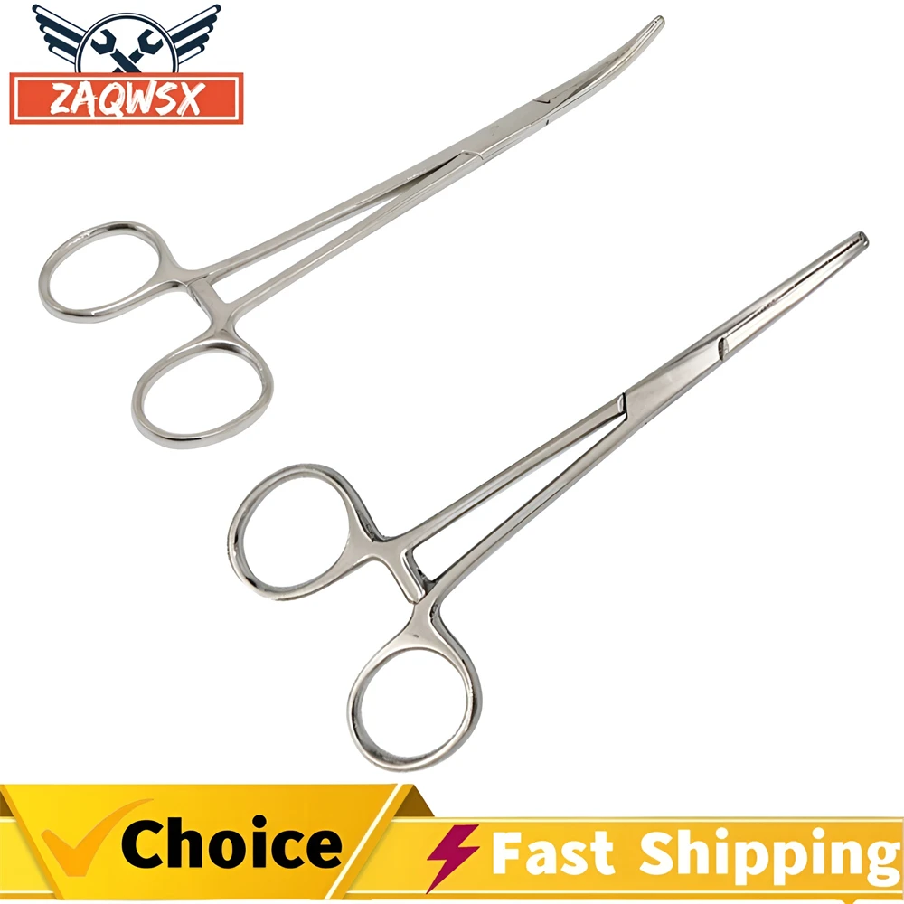 Stainless Steel Gold Handle Curved/Straight Forceps Locking Clamps, Hemostatic Forceps Arterial Forceps Medical Tools