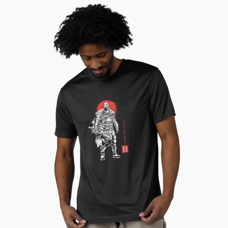 

Retro Kratos God of War Videogame Gift T-Shirt Vintage Spartan warrior Graphic Clothes 0401 100% cotton printed Large size Tops