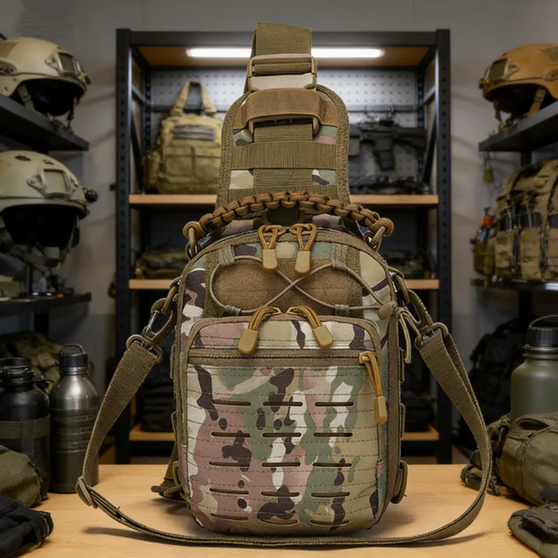 

Портативная уличная сумка через плечо для велосипеда, тактическая нагрудная сумка для страйкбола и кемпинга, спортивная дорожная перфорированная сумка-кроссбоди