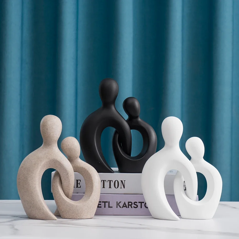 Vilead Resin Abstract Figurines Wedding Gifts Anniversary Couple Statue Boyfriend Girlfriend Lovers Figure Sculptures Shelf Pop