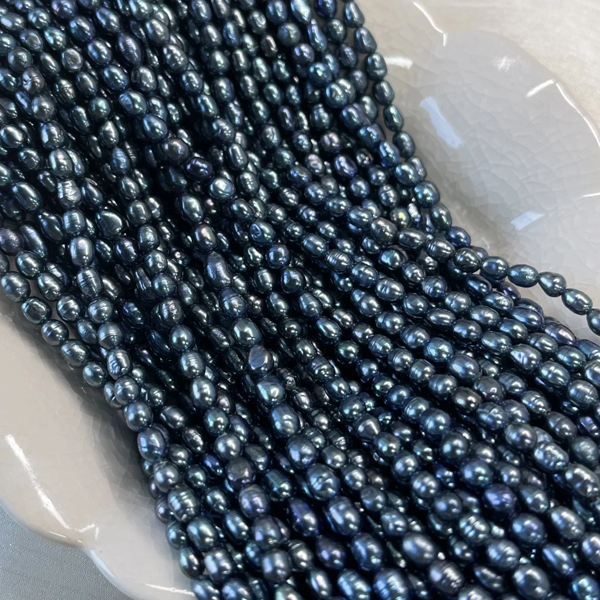 A Black Rice Shaped Beads for Needlework 4-5mm Natural Freshwater Pearls for Jewelry Making DIY Necklace Bracelet Accessories