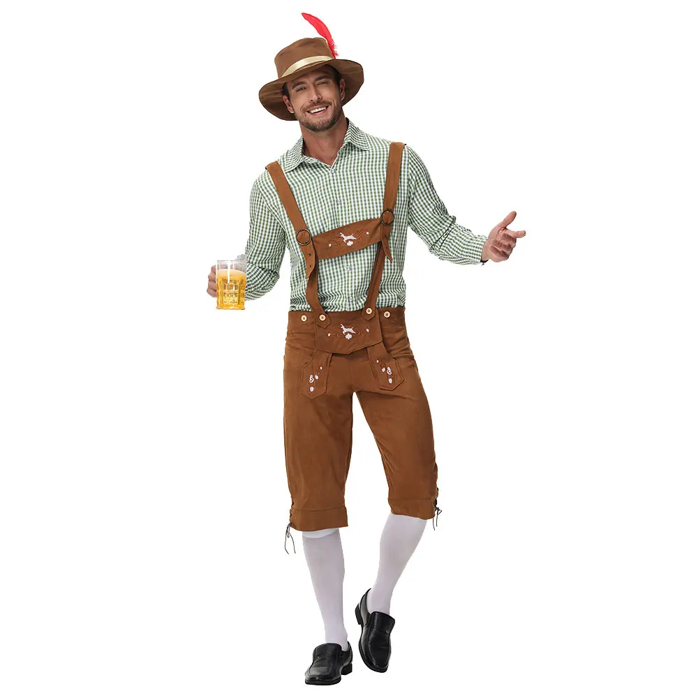 

Halloween Beer Festival Costume for Adult Men Traditional Bavarian Beer Shorts Set Germany Oktoberfest Costumes