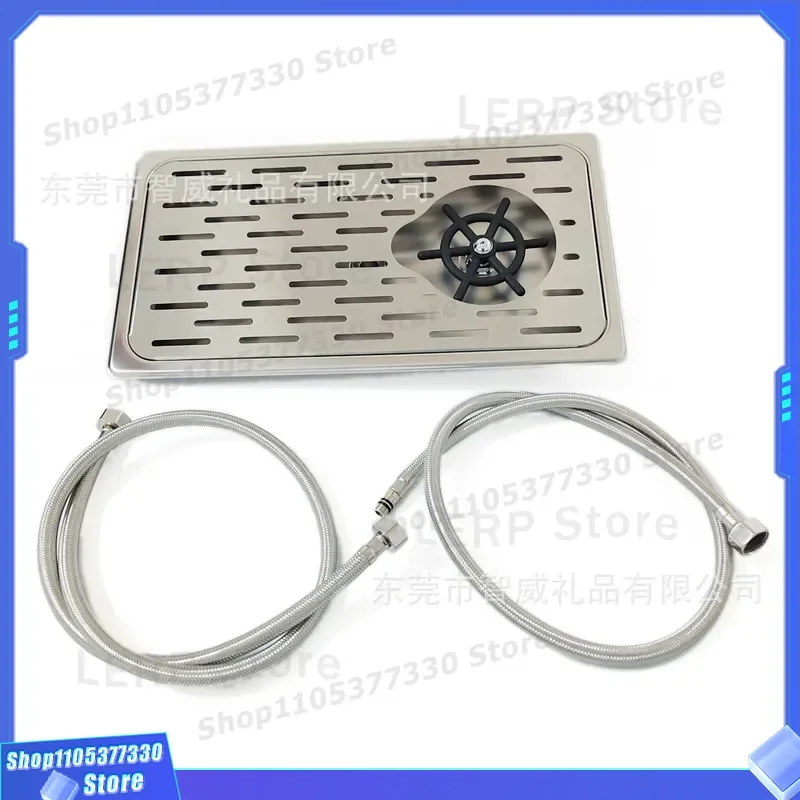 Commercial High Pressure Cup Washer Automatic Rinsing Faucet for Coffee Shop Bar Sink Embedded Desktop Glass Cleaning Device