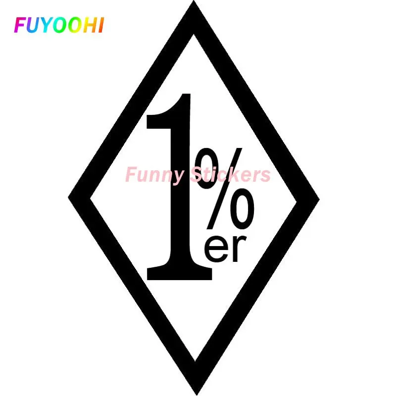 FUYOOHI Funny Stickers 1%ER One Percent Outlaw Biker Vinyl Decal Car-styling Motorcycle Helmet Trunk Window Bumper Accessories