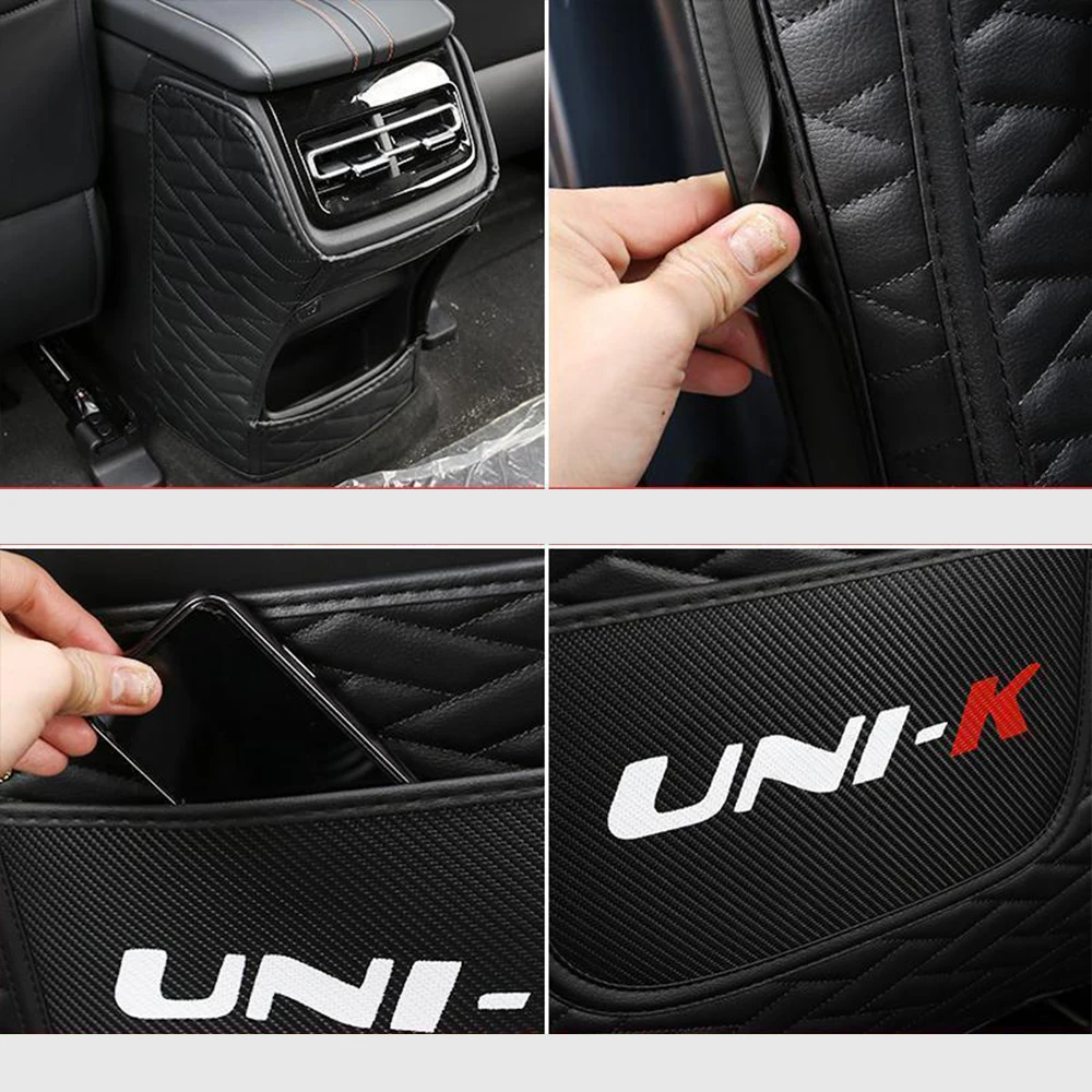 For Changan UNIK Uni-k 2021 2022 2023 Leather Car B-pillar Seat Back Rear Anti Kick Pad Protective Mat Cover trim Accessories