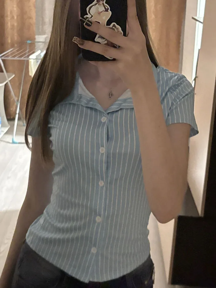 

Женская модная свободная укороченная рубашка из поплина, винтажная блузка на пуговицах с длинными рукавами, шикарный топ с карманами