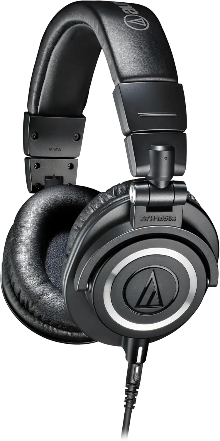 Professional Studio Monitor Headphones, Black, Detachable Cable, Critically Acclaimed for High-Quality Audio
