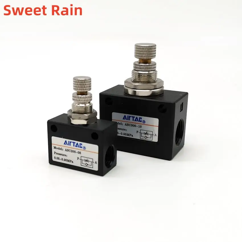 AirTAC Flow Control Valve ASC100-06 1/8''  ASC200-08 1/4''  ASC300-10 3/8'' ASC300-15 1/2'' ASC-10 3/8'' Speed Control Valve