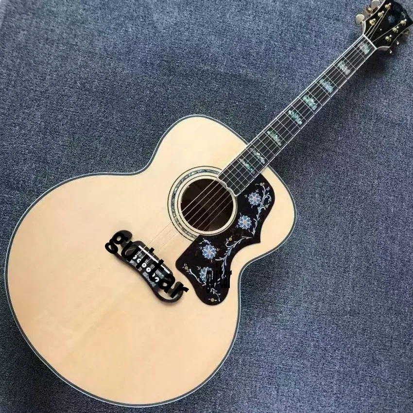 

The 43 inch J200 series is a solid wood profile abalone inlaid acoustic acoustic guitar