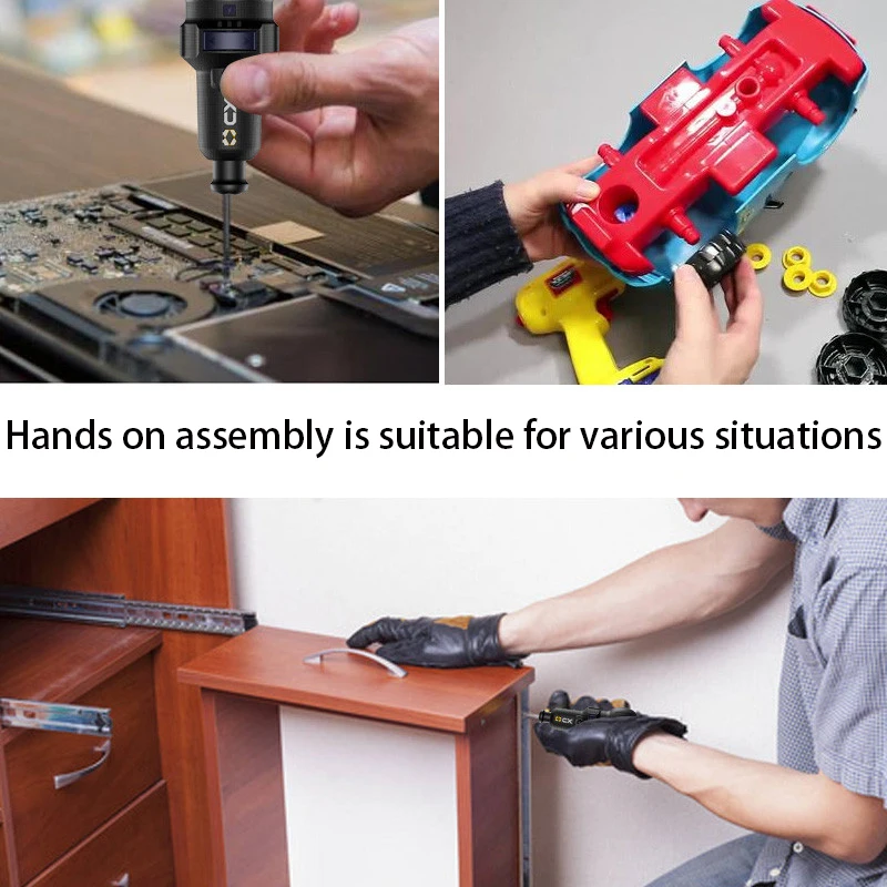 2025 مفك كهربائي صغير لاسلكي 3.6 فولت 800 مللي أمبير أداة طاقة صغيرة قابلة للشحن بطارية ليثيوم تعديل عزم الدوران أضواء Led