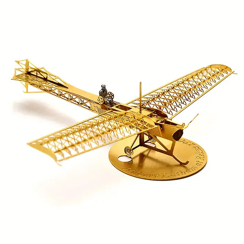 B002 Brass metal 3D aircraft model, laser-cut aircraft kit build, perfect model aircraft gift home accessories