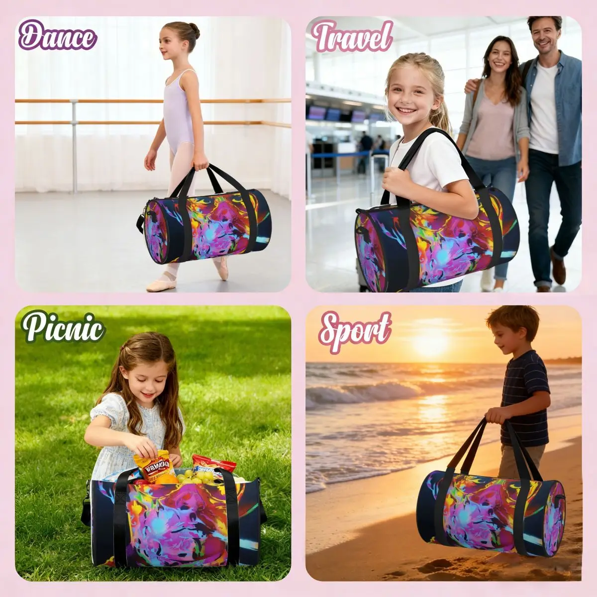 Fear And Loathing In Las Vegas Art Luggage Bag Multi-Functional Duffle Tote Bag Handbags Gym Bags Fitness Bag for Boys Girls 6