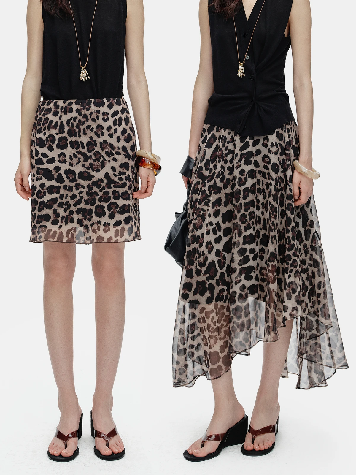 

Оригинальные летние юбки Marllen с леопардовым принтом и асимметричным подолом, короткие и длинные, для женщин, повседневные, из полиэфирного волокна, не мнущиеся