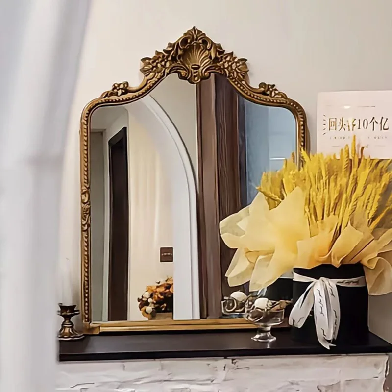 retro vanity mirror wall-mounted fireplace wall-mounted  engraving