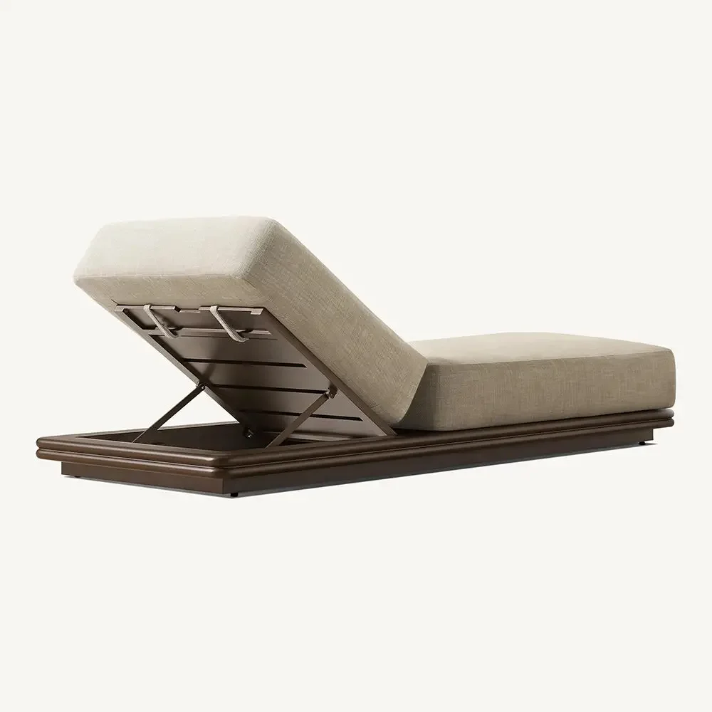 TG-Chaise longue d'extérieur en aluminium, mobilier de piscine, hôtel et cour, design moderne de qualité supérieure