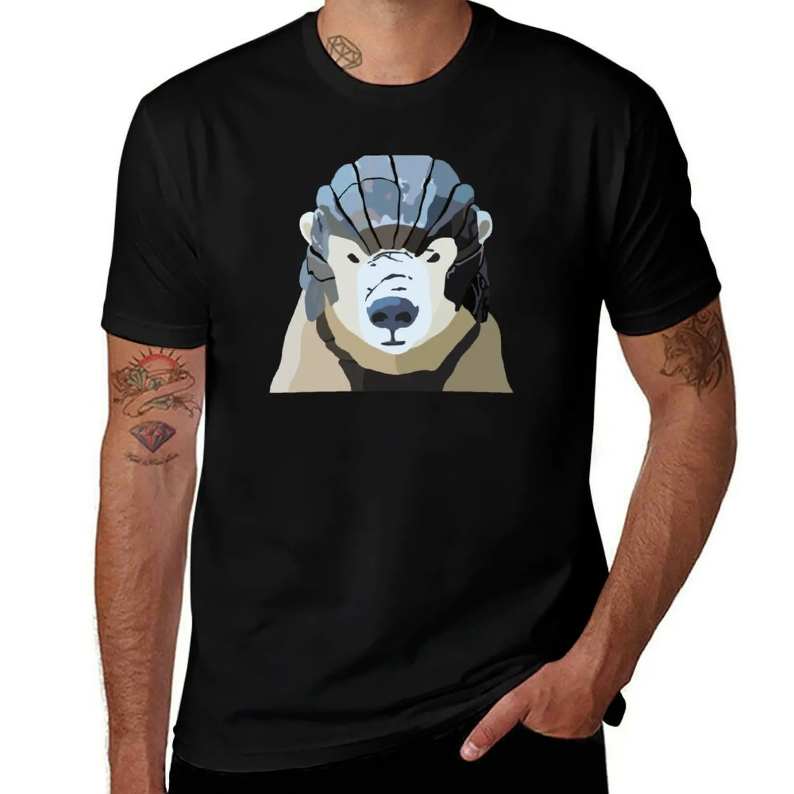 

Armored Bear Face T-Shirt anime tshirt anime t shirts oversize men t shirt cotton 100% T-Shirt