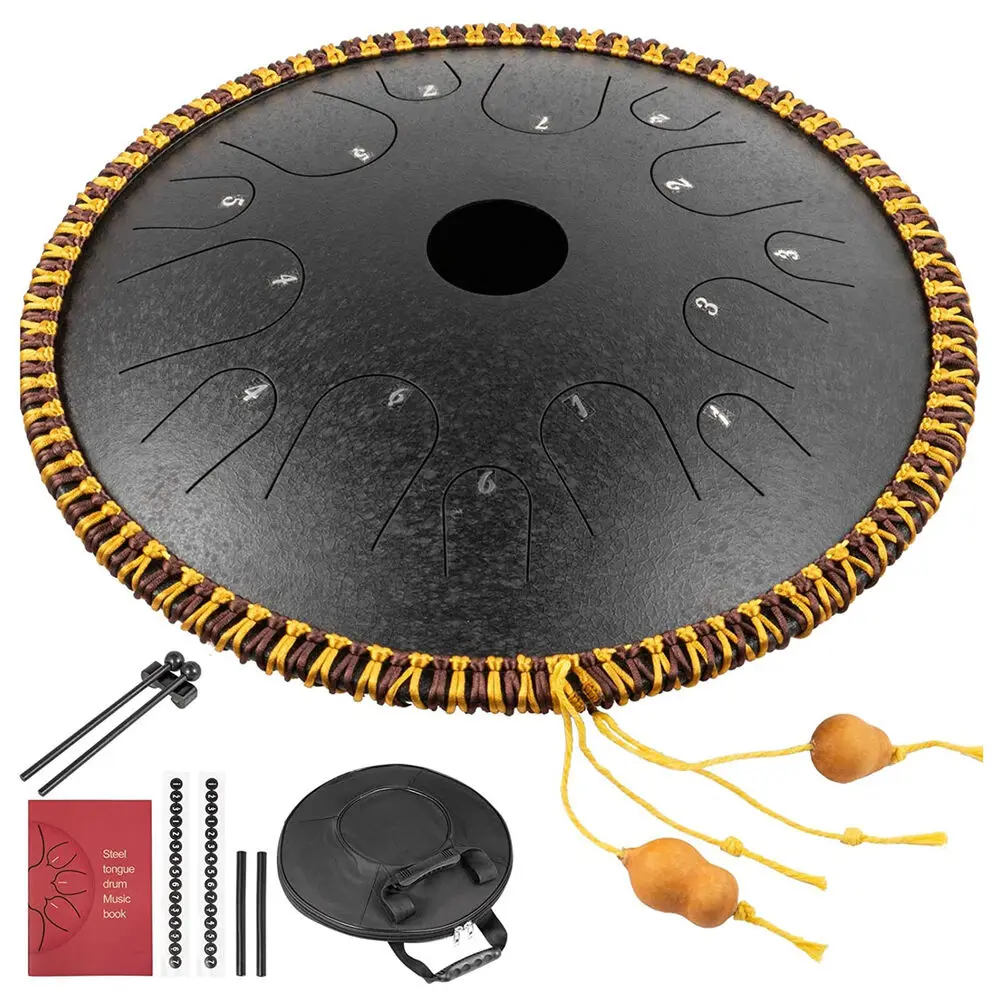 Steel Tongue Drum 14Notes 14 Inches Handpan Drum Percussion for Meditation Yoga