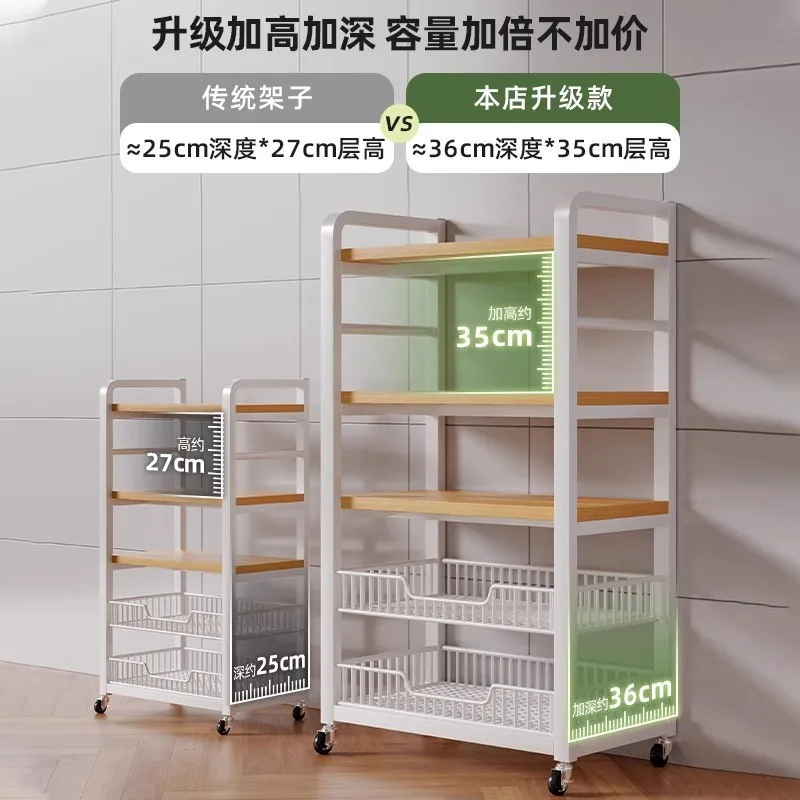 Freestanding Multi Tier Metal Kitchen Storage Rack Three Four Or Five Levels Movable Floor Organizer Refrigerator Side Microwave