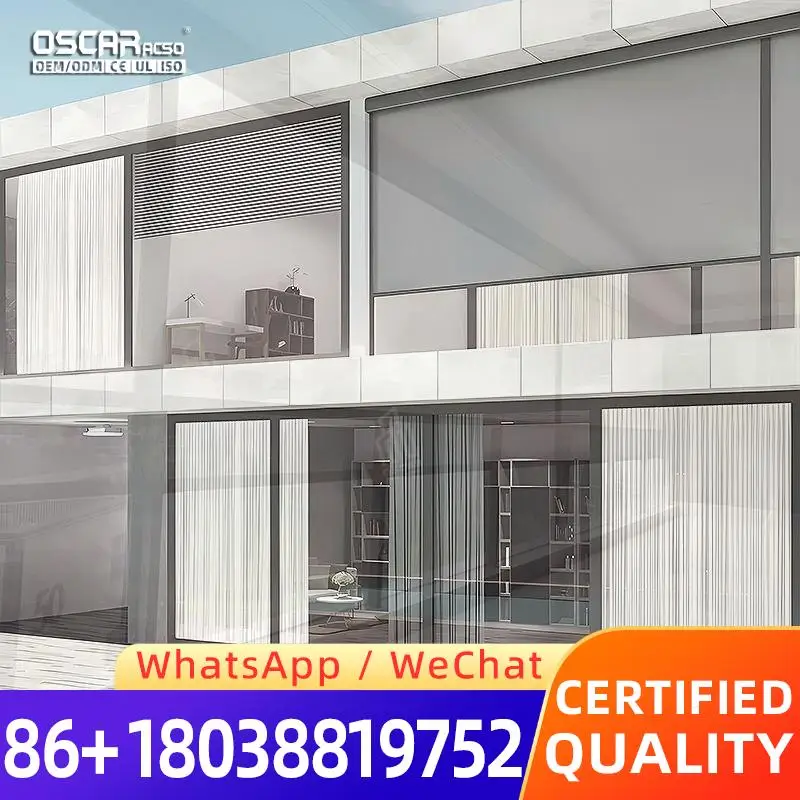 Automated Windproof Zip Blinds for Home Office Balcony Windows Doors Shutter Curtain Rolling shutter