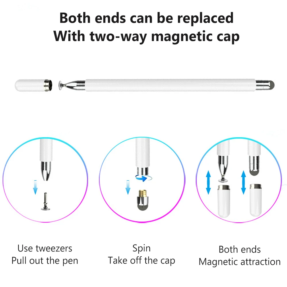 GOOJODOQ Universal Stylus Pen 2-In-1 Aluminum Automatically Absorb Pen For Tablet iPad Xiaomi Samsung Touch Pen Phone Stylus