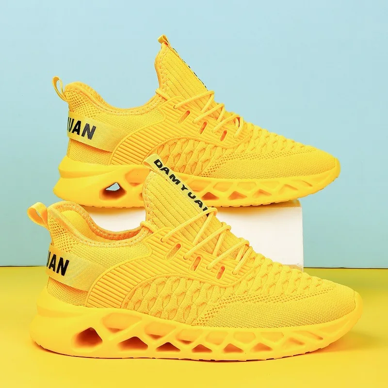 Scarpe da ginnastica casual lavorate a maglia da uomo premium Scarpe da corsa leggere Suola in gomma antiscivolo per comfort tutto il giorno e passeggiate da jogging