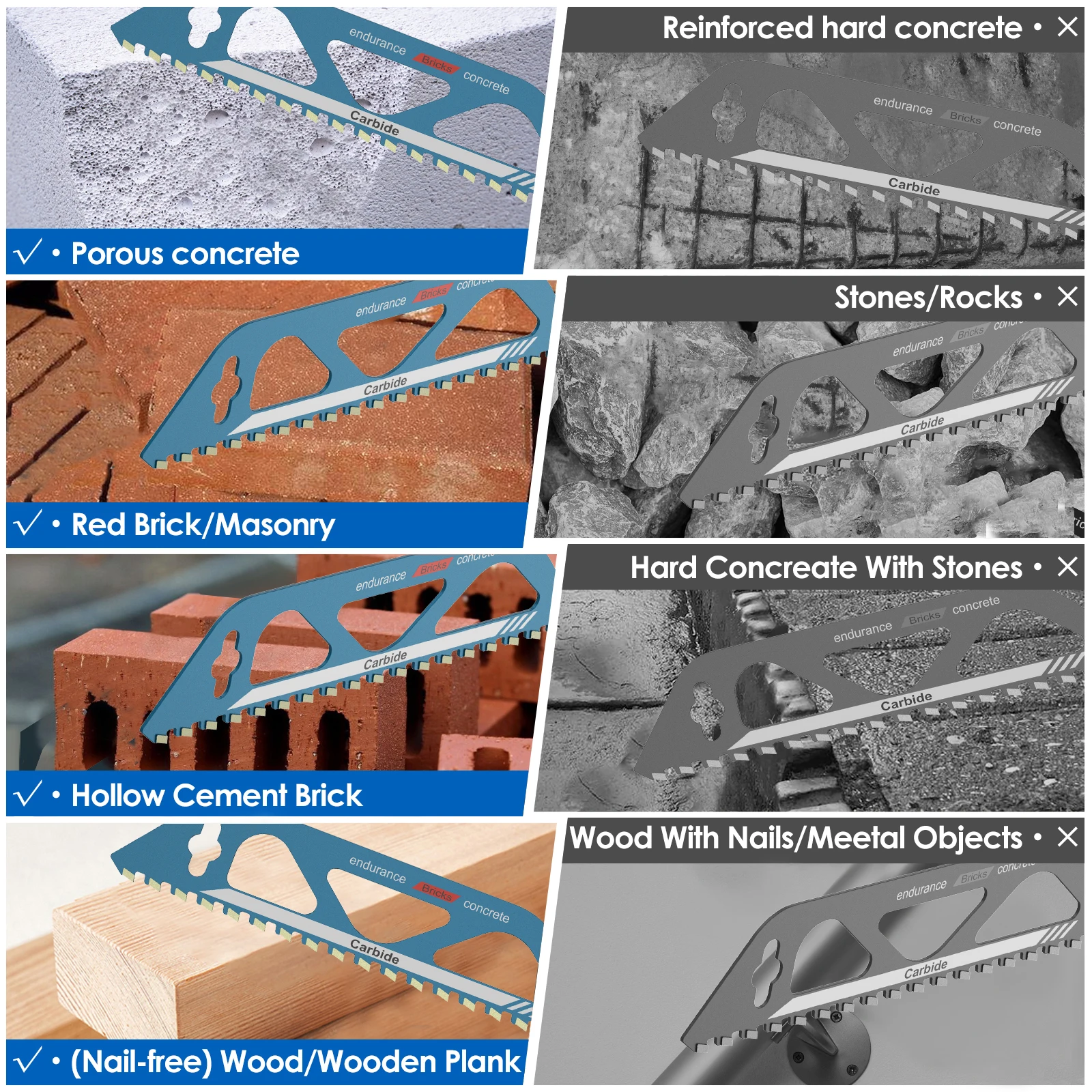 Reciprocating Saw Blade 10/12/18/20inch Universal Cutting Recip Sabre Saw Blade Alloy Steel Brick Concrete Cutting Saw Blade