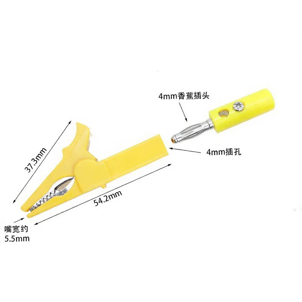Heavy Duty Test Crocodile Clip Pure Copper 55mm Fully Insulated 4mm Jack Electrical Connector For Lab Maintenance Repair