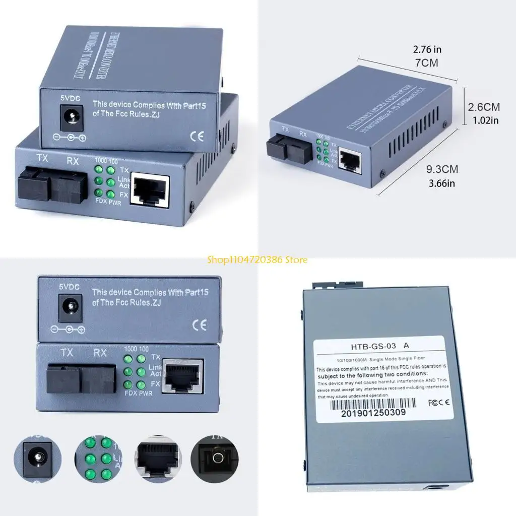 K0EA 10/100/1000 Mbps 1 par Convertidor medios fibra Giga Medios fibra Giga-Ethernet 20 Fuente alimentación 20