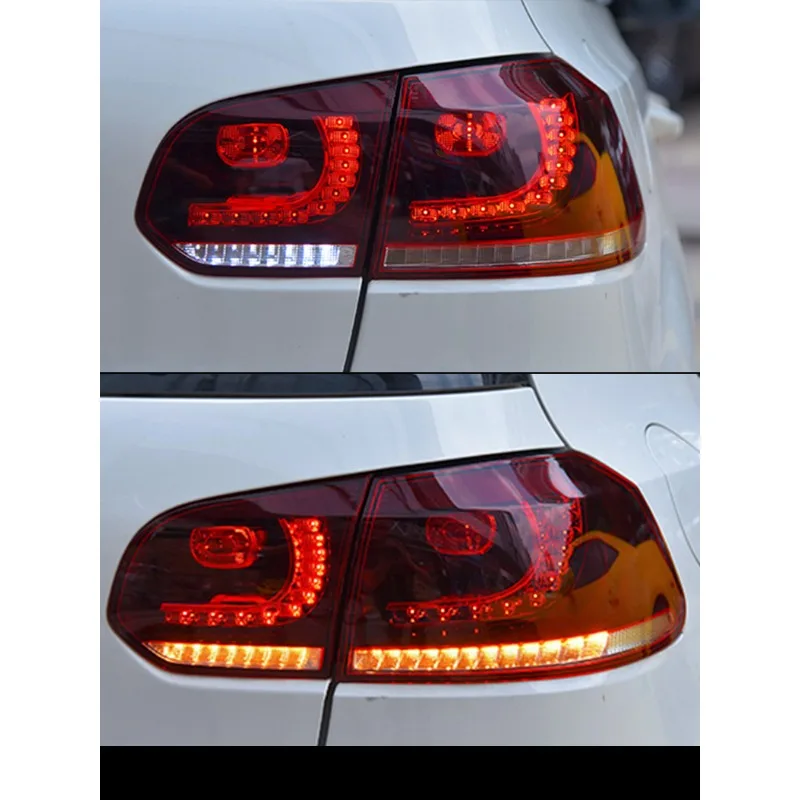 Car Tail Light Assembly For VW GOLF 6 2008-2013 LED Brake Light with Flowing Water Flicker Turning Signal Light Auto Accessories