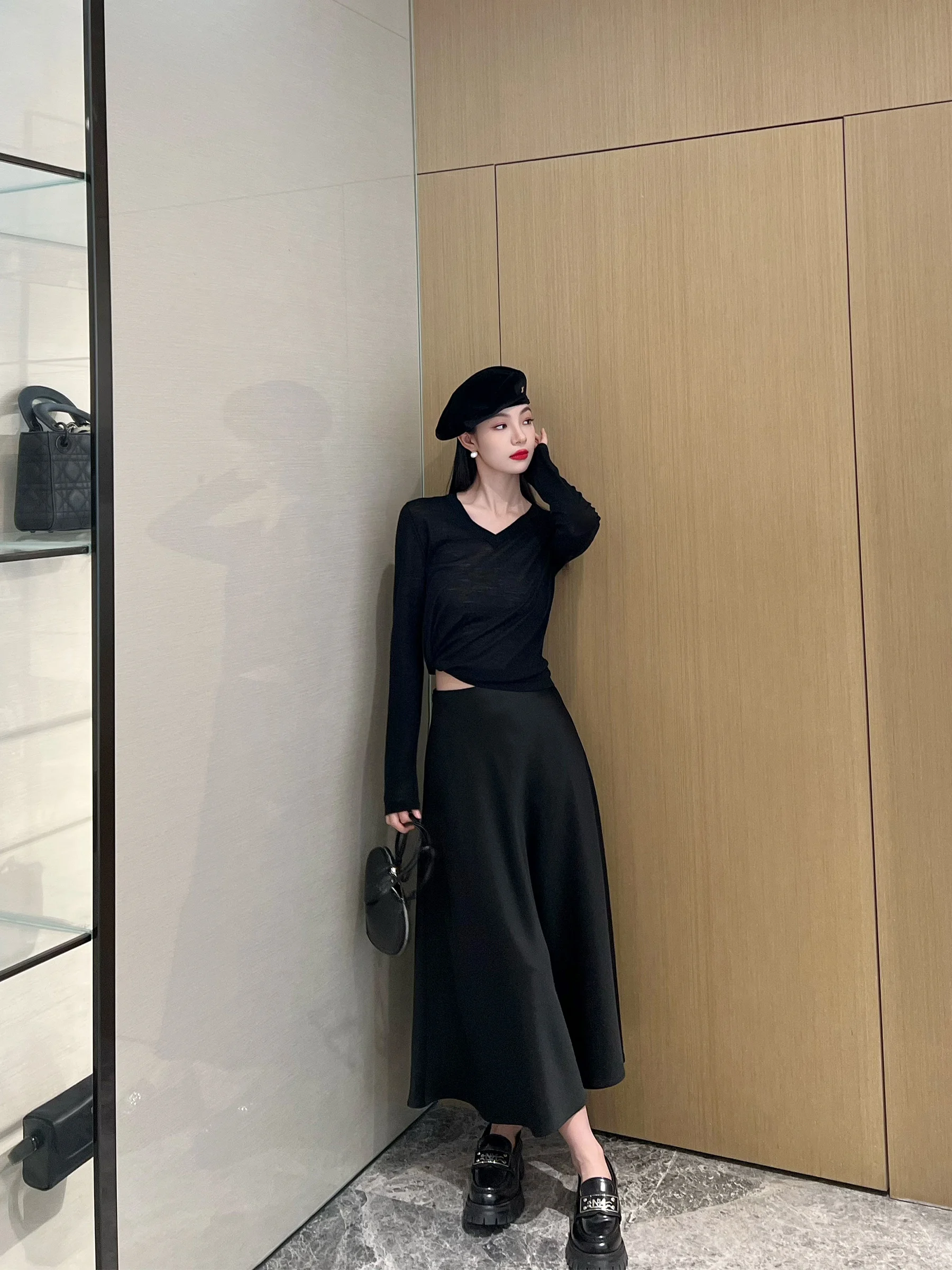 

Юбка NancyCavally Special Eco-Friendly из ацетата с высокой талией, А-силуэт, для женщин, уличный стиль, весна 2024