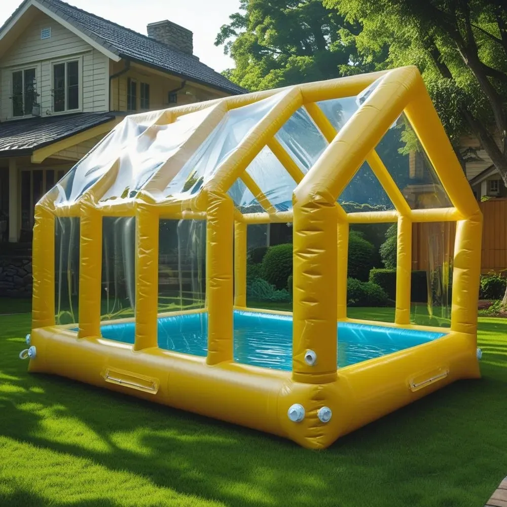 Inflatable Greenhouse Pool Covered Large Inflatable Pool UV Protection Outdoor Inflatable Pool Tent
