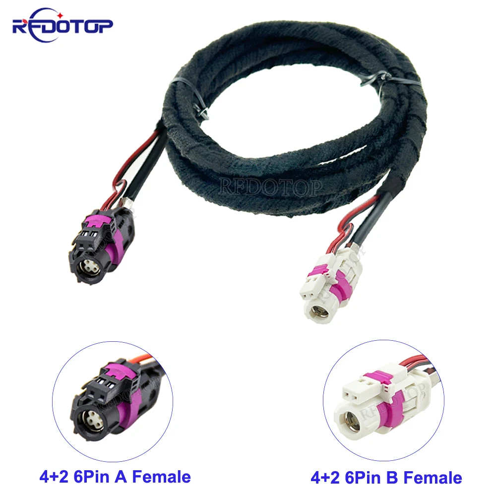 

4+2Pin HSD Cable 6Pin Code A Female to 6Pin Code B Female Connector High Speed Data Transmission Auto Wire Harness LVDS Cable