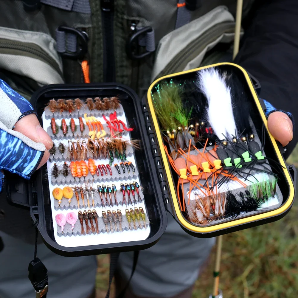 64-teiliges, 92-teiliges, 120-teiliges Nass- und Trockenfliegen-Set für Nymphen, Woolly Buggers, Streamer, Emerger, Würmer, Bass, Forelle, Grauforelle, Panfish – Angelköder – Detail 16