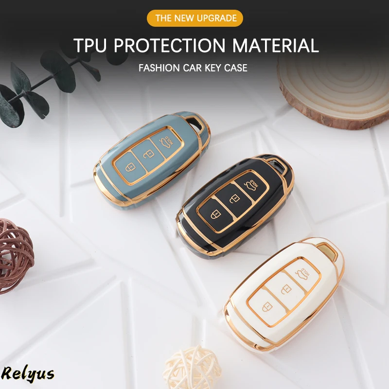 

TPU Car Key Cover Case Protect Shell For Hyundai Santa I30 IX35 Encino Kona Solaris Accent Fe Azera Grandeur Elantra Accessories