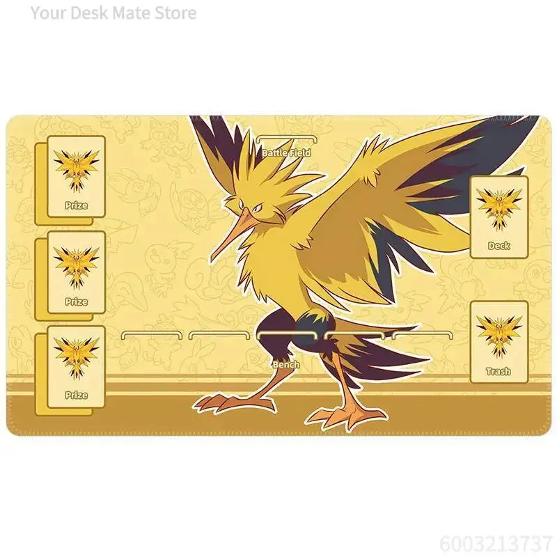 Cute Cartoon Monster Playmat With Printed Game Zones Anti-Slip Rubber Large Table Pad Anime Creature Card Game Gaming Mousepad