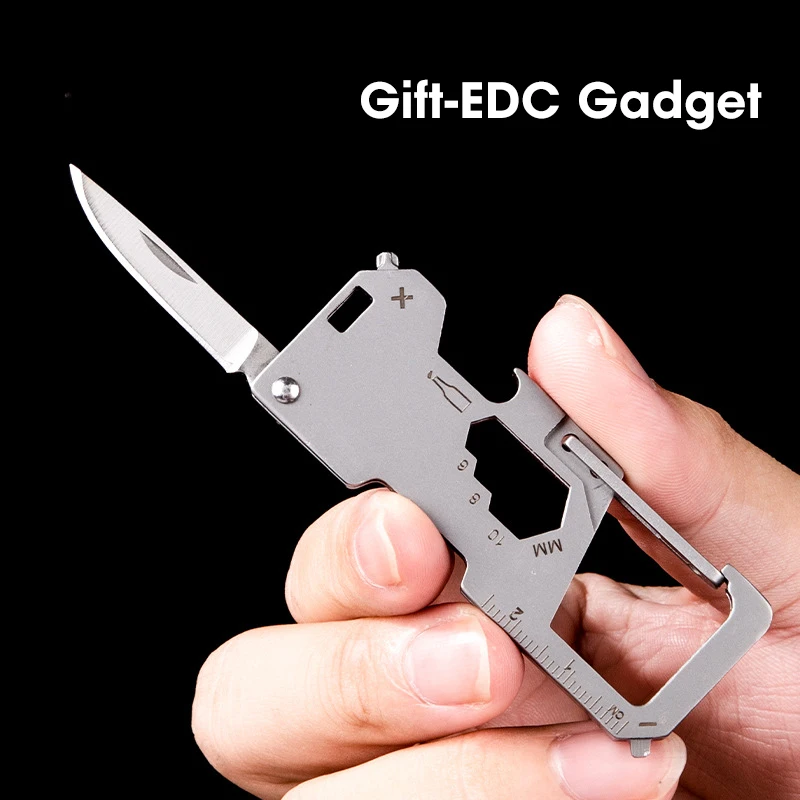 Multitool 8-in-1 EDC Pocket Knife with Screwdriver, Bottle Opener, Ruler, Survival Gear Gifts for Men Women