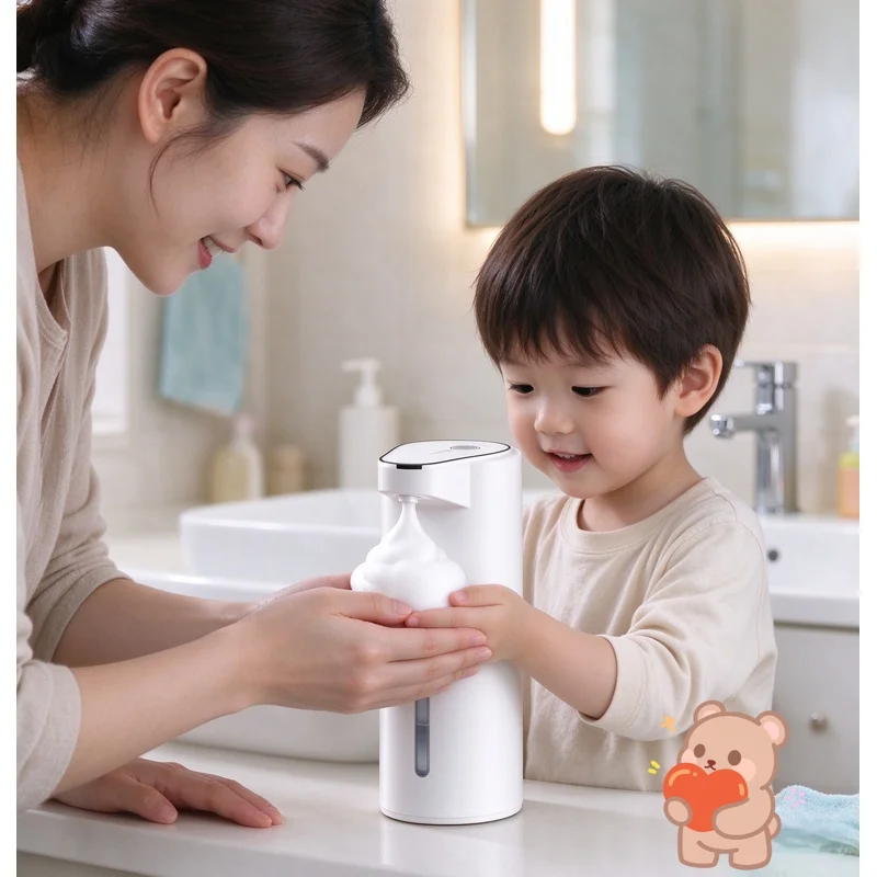 Rechargeable Touchless Foam Soap Frother, Wall Mount Automatic Dispenser, Multi-Level Adjustable, Christmas Stocking Stuffers