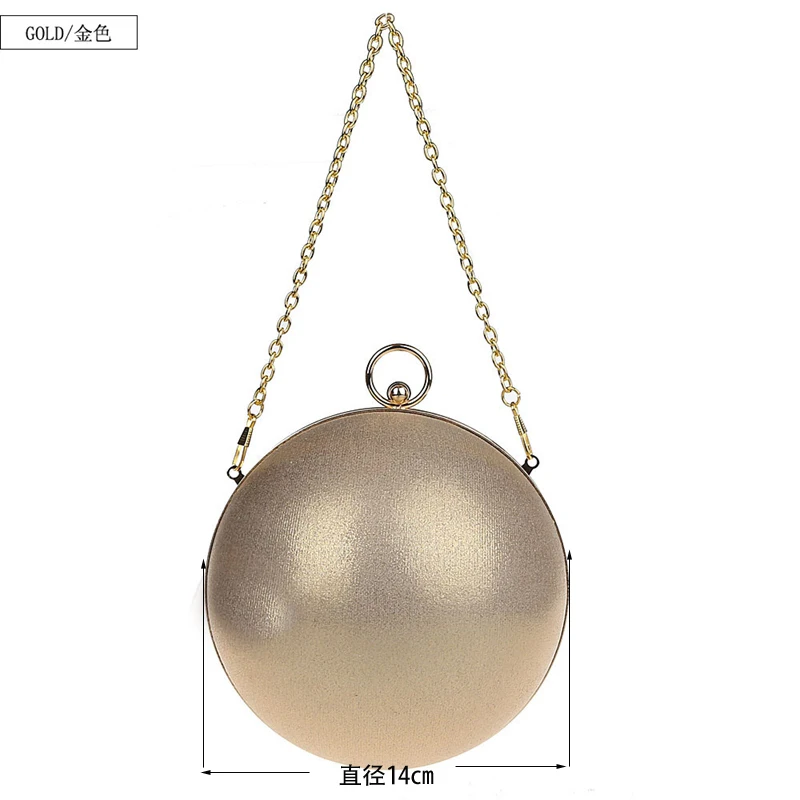 Famous Brand Design Fashion Pearl Ball Shape Evening Bags Cute Gold Silver Paty Round Globe Handbags Shoulder Bag Woman Purse