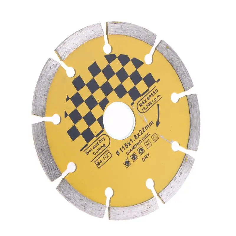 Lama per sega per rompere la parete con scanalatura a secco diamantata da 115 mm, pietra per calcestruzzo, utensile per affettare a secco, lama da taglio per marmo e granito