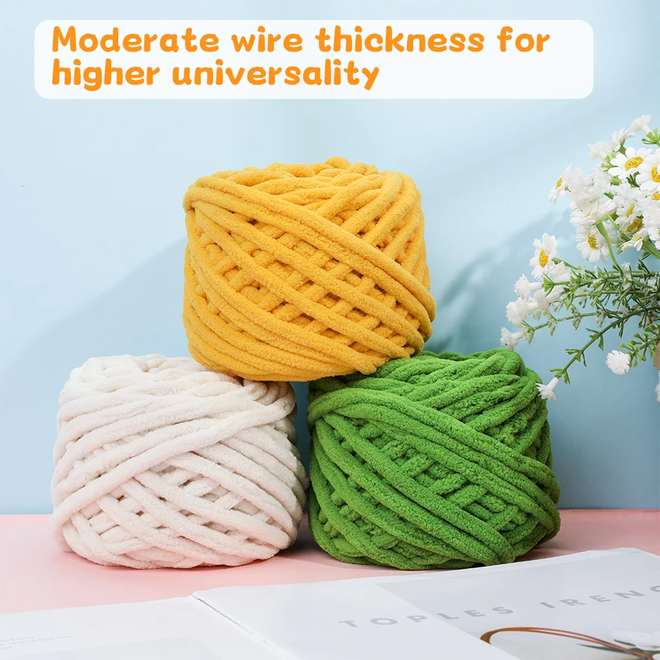 Fenrry100g Şönil Örgü Ipliği Yumuşak Buz Şerit Hattı Pamuk Ipliği Diy Yün Iplik El Yapımı Örgü Battaniye Eşarp Kalın Iplik