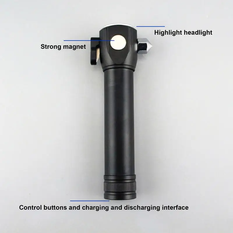 Multi-Function Car Safety Hammer high-brightness warning Flashlight Car Escape Tool with Window Breaker and Seatbelt Cutter