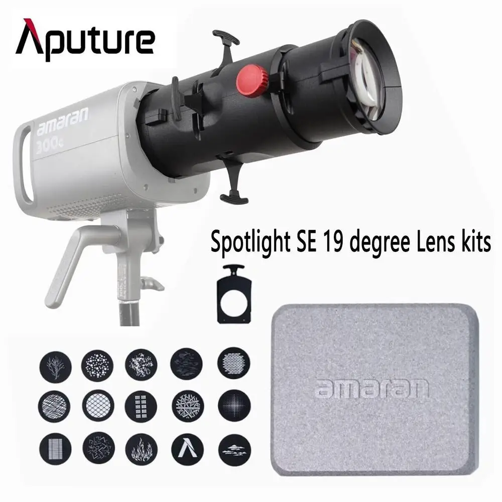 Aputure Amaran Spotlight SE Kit, Bowens Mount, Modificador de Lente Ponto-Fonte para Amaran 300c 150c, 19 ° ou 36 °