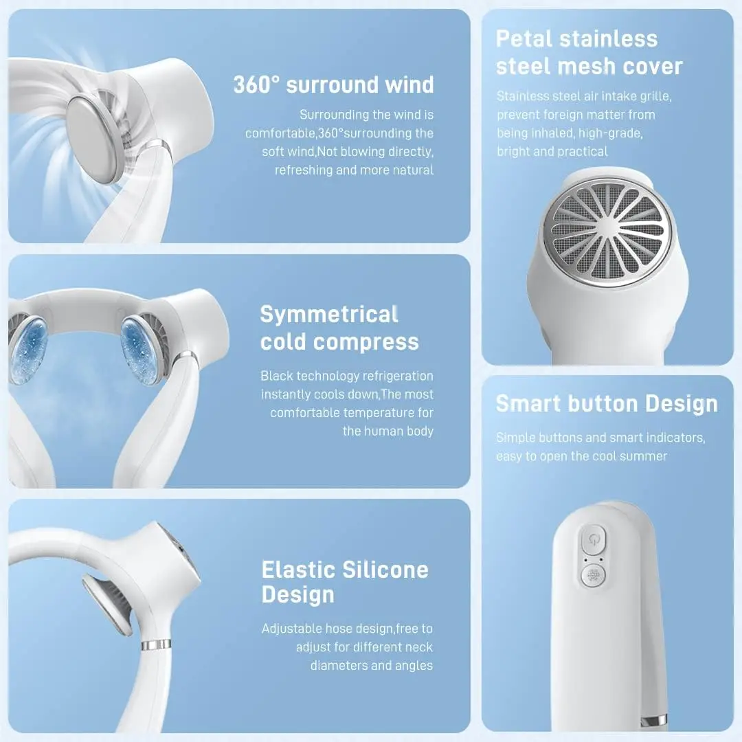 넥밴드 에어컨 팬 USB 휴대용 소형 충전 야외 학생 반도체