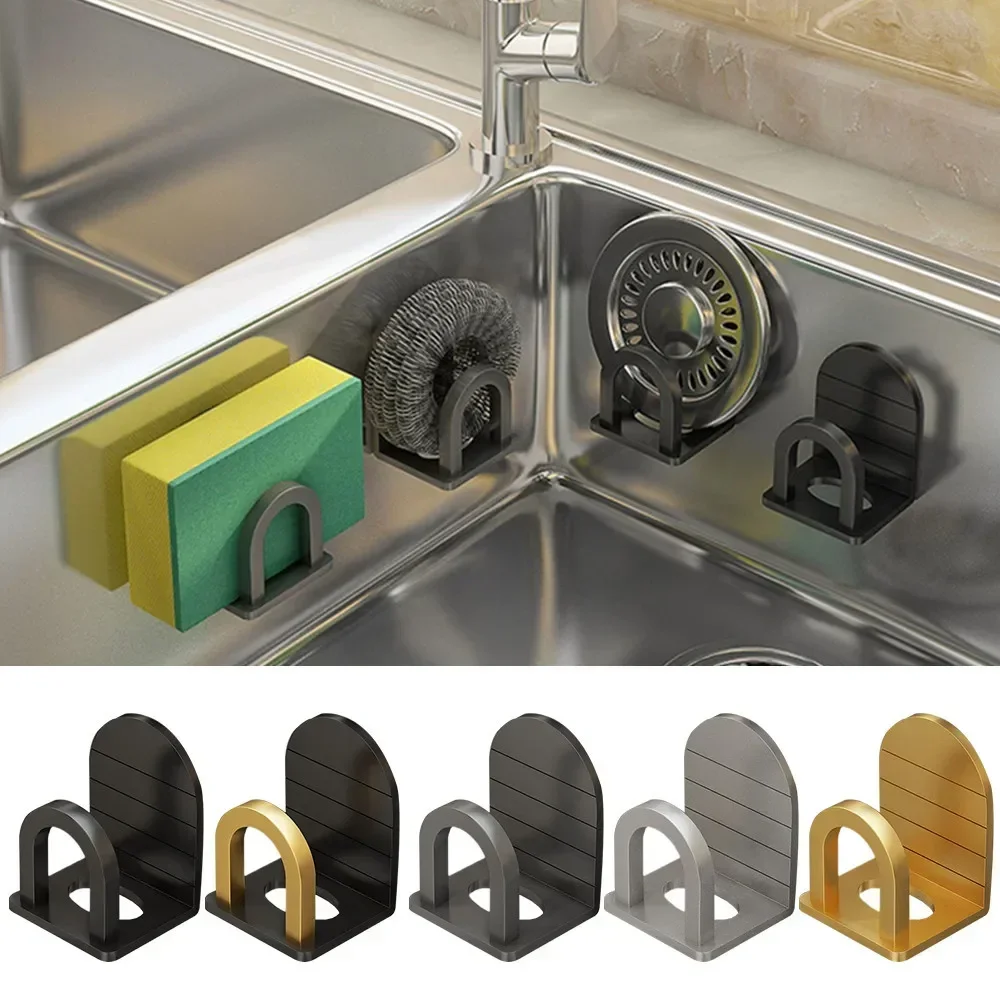 Kitchen Sponges Holder Self Adhesive Sink Sponges Drain Drying Rack Wall Hooks Bathroom Storage Holder Kitchen Sink Accessories