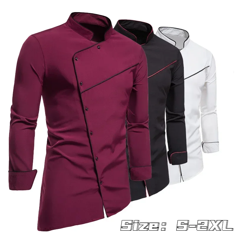 2023 Spring and Autumn New Men's Long-sleeved Shirts Fashion Stand-up Collar Diagonal Buttons Shirt Business Casual Shirts