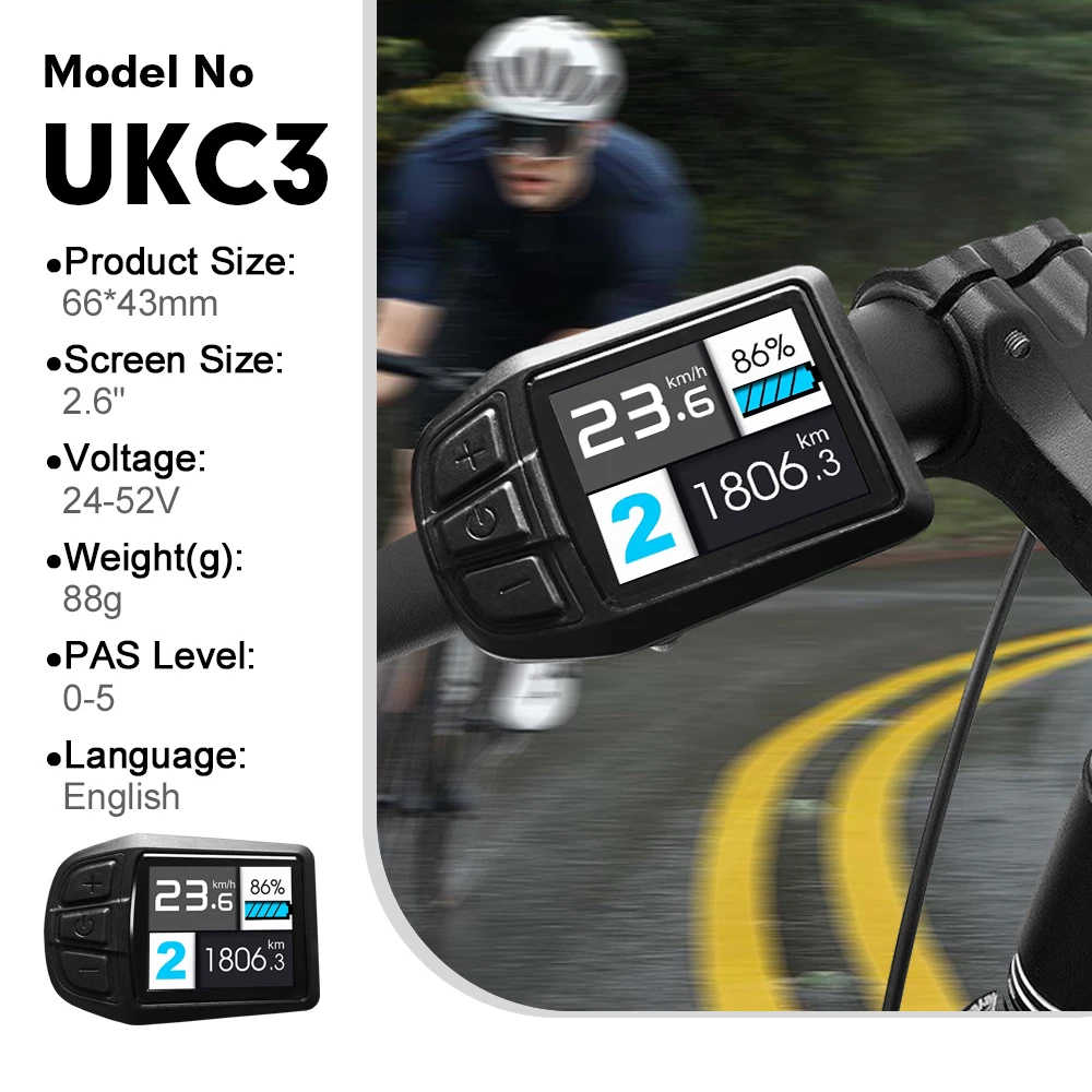 Ebike عرض LCD UKC1 S866 اللون عرض 24 فولت/36 فولت/48 فولت/60 فولت/72 فولت مقاوم للماء/SM التوصيل لمجموعة تحويل الدراجة الكهربائية #4