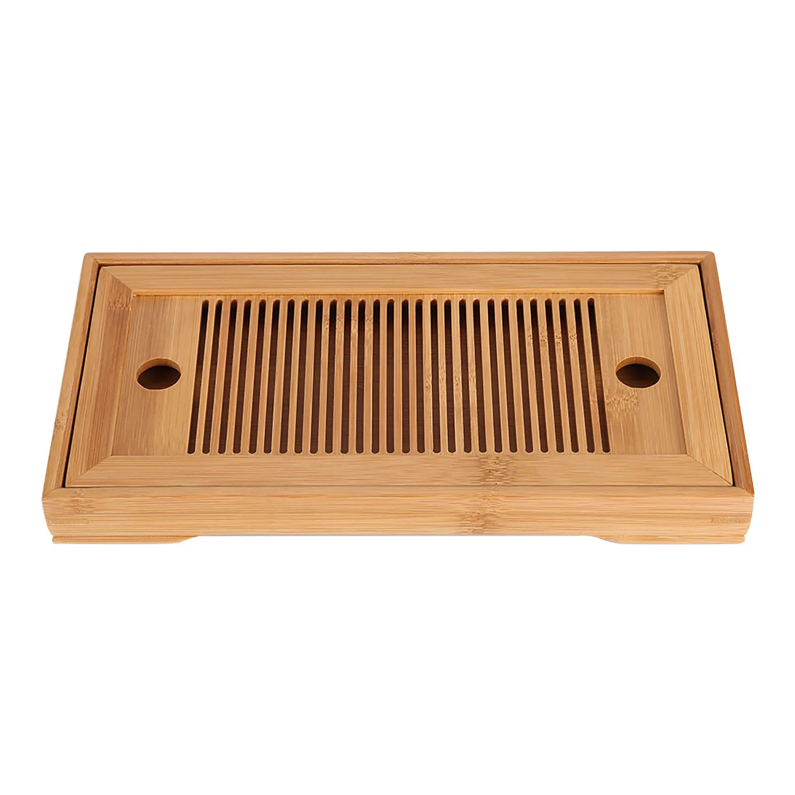 Bamboo Tea Tray Chinese Kung Fu Tea Small Serving Table 27x14x3cm Rectangular Tea Board for Teahouse Home Use