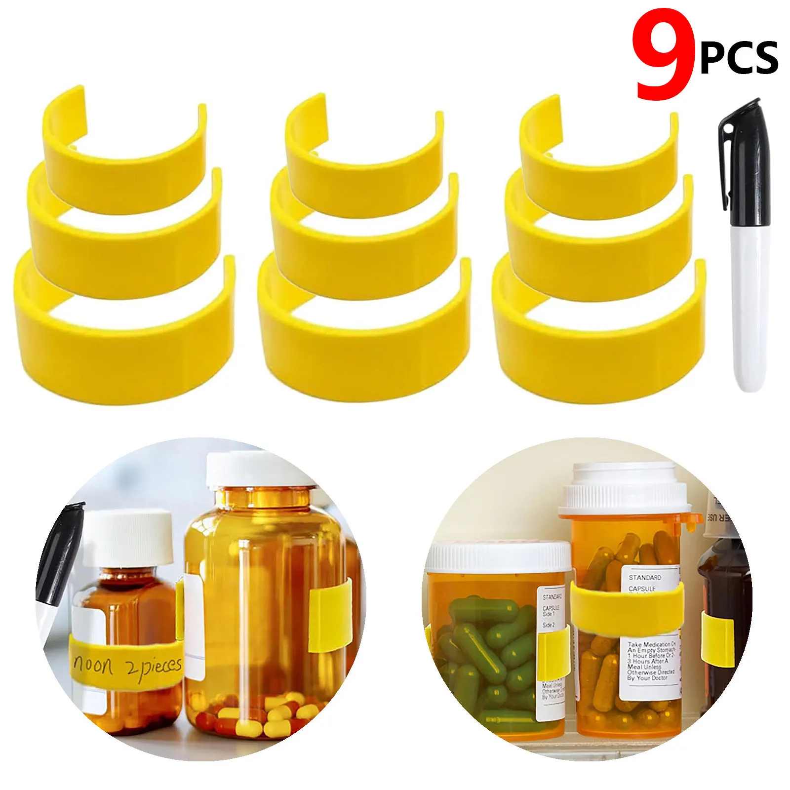 9 PCS Clips for Pill Bottles, Medicine Bottle Label Clips, M