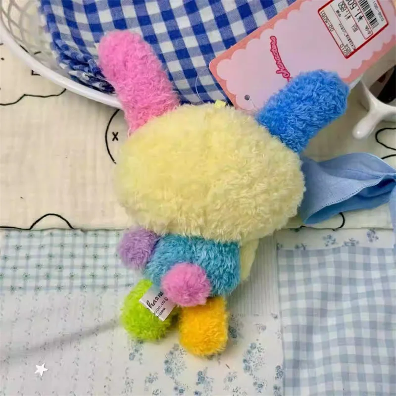 Rzadki breloczek z pluszową Usahano, limitowana edycja, truskawkowy czarno-biały króliczek, uroczy kawaii brelok do torby, zawieszka z łańcuszkiem kulkowym, breloczek do kluczy, prezent.